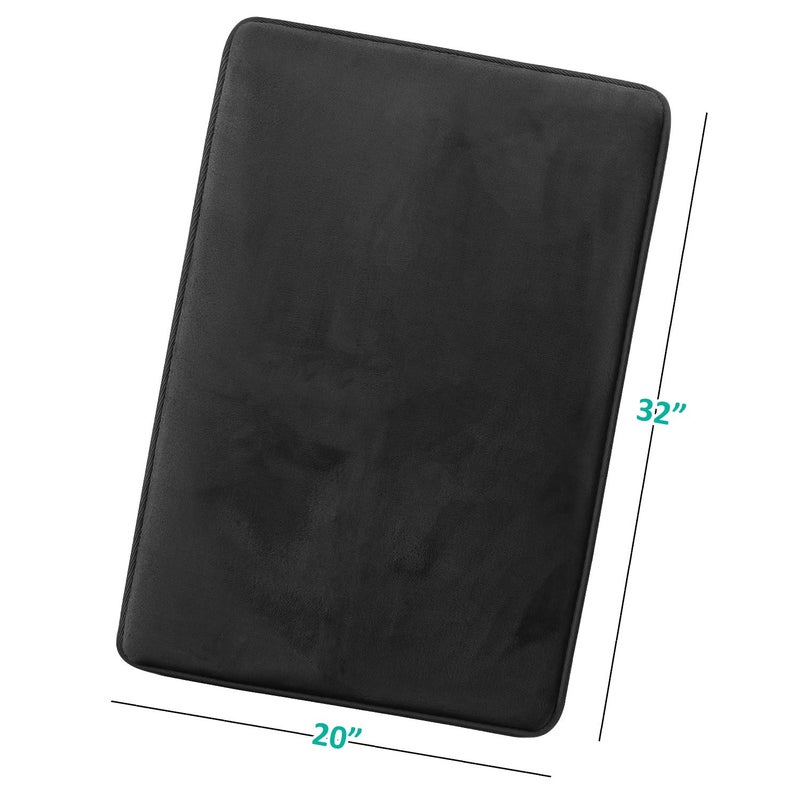 Clara Clark Bathroom Rugs, Ultra Soft Plush Bath Mat for Bathroom, Non-Slip, Velvet Memory Foam Bath Rugs, 20 x 32, Solid Black - Image 3